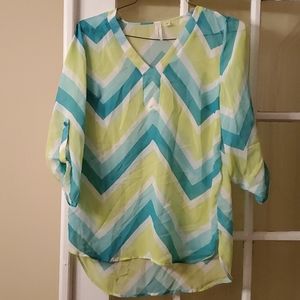 Tacera sheer patterned blouse